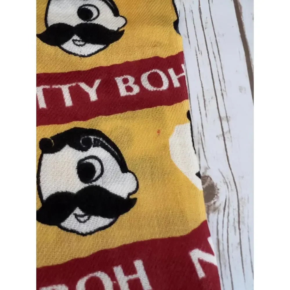 Natty Boh NEW Scarf with Mustard Yellow and Burgundy Colors